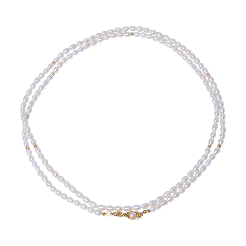 

Double layer women's freshwater pearl necklace 210326-79