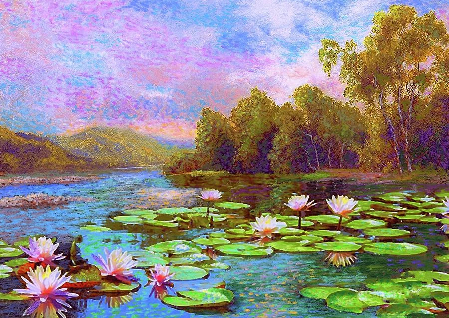 

Jmine Div 5D Водяные лилии, полная Алмазная краска, наборы для вышивки крестиком, художественная Высококачественная растительная 3D краска с брил...