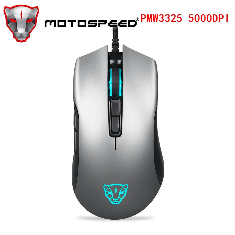 silverPMW3325 Motospeed V70 Проводная игровая мышь USB PMW3325 5000 dpi PMW3360 12000 dpi компьютер RGB светодиодный многоцветная подсветка коврик для мыши 1," x 10 - Цвет: silverPMW3325