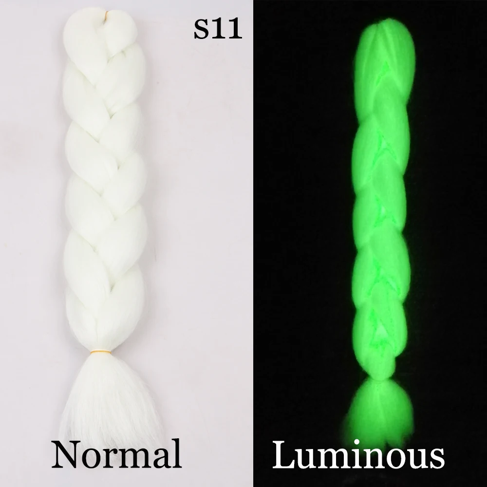 24 дюйма Флуоресцентный светильник плетение волос большие синтетические косы
