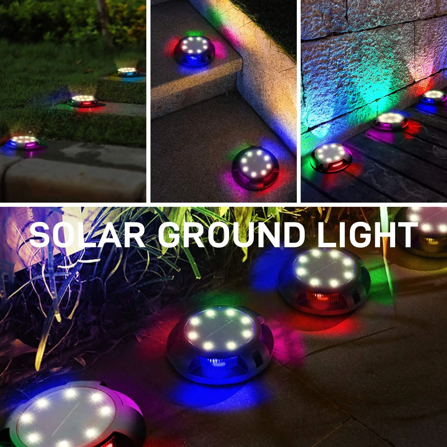 

Solar Ground Lights IP65 Waterproof Garden Landscape Lighting for Pathway Garden Yard Walkway Pool