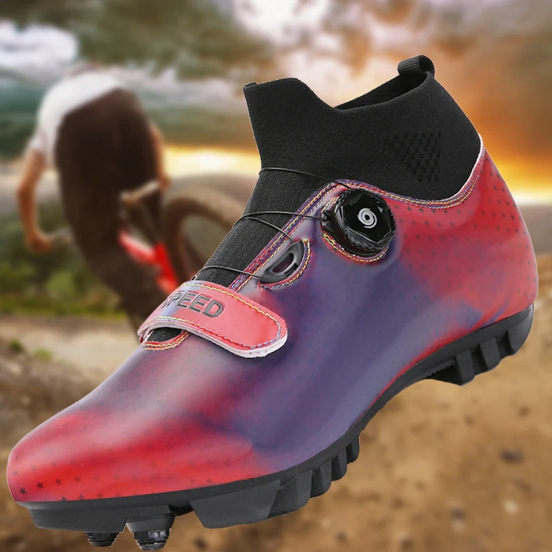 

Professional Cycling Shoes Men Outdoor Non-slip MTB Cycling Shoes Self-locking High-top Road Cycling Shoes SPD Pedal Racing Shoe