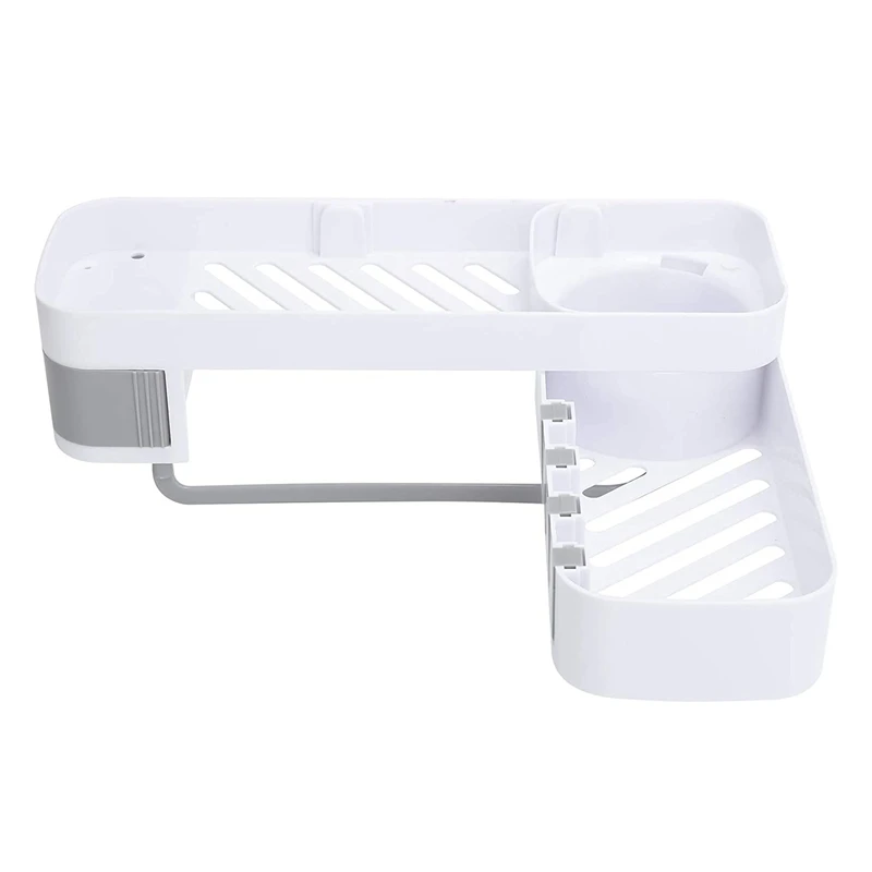 

Полка для душа с бесплатной перфорацией, вращающаяся полка для ванной комнаты, настенная полка для хранения, подходит для душа, кухни