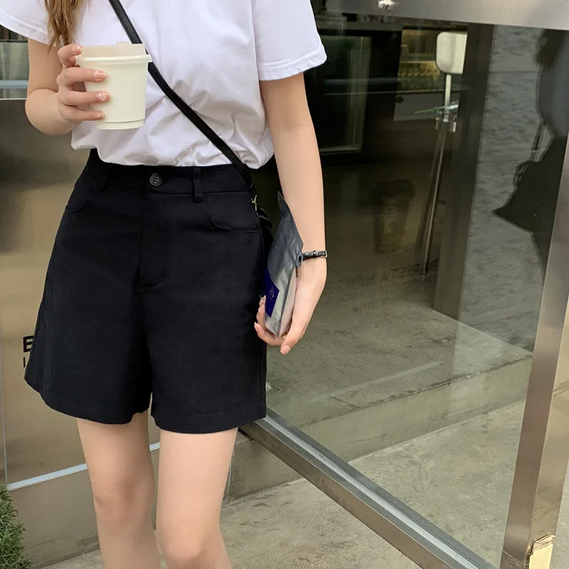 Новинка лета 2021 модные корейские однотонные брюки средней длины для женщин