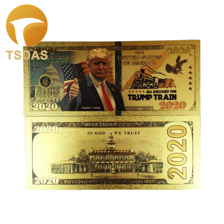 5 10 шт./партия, хорошие банкноты в Америке, Трамп, President, купюр, банкноты, 24 K, позолоченные поддельные деньги для подарков - Цвет: 5