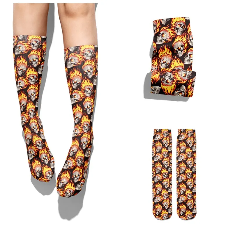 

Creativity Punk Skull Crossbones Funny Socks Women Men Novelty Casual Happy Socks Unisex Breathable Compression Straight Socks