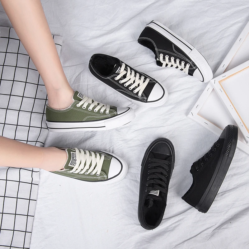 Женские кроссовки с коротким плюшем зимняя женская обувь на платформе Zapatillas Row