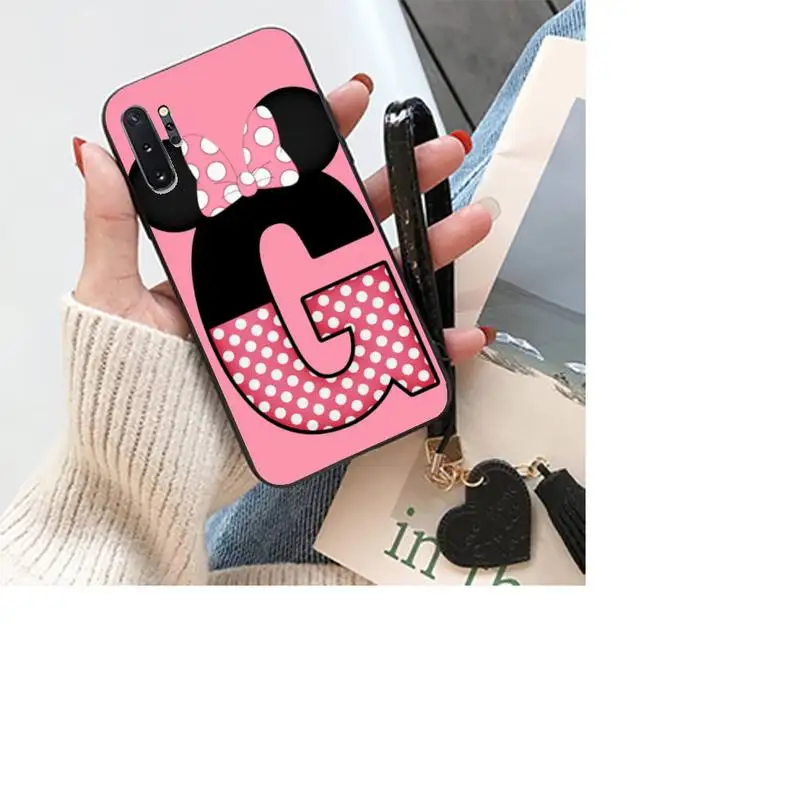 

Cartoon Mouse Bow 26 Letters DIY Printing Phone Case For Samsung S8 9 10 20 Plus Note 9 10 10plus 20 20ultra M21 30