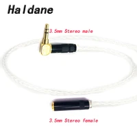haldane hifi 7n occ 8 croes silver plated 3 5mm to 3 5mm male to female aux audio cable for car head mounted headphone wire line