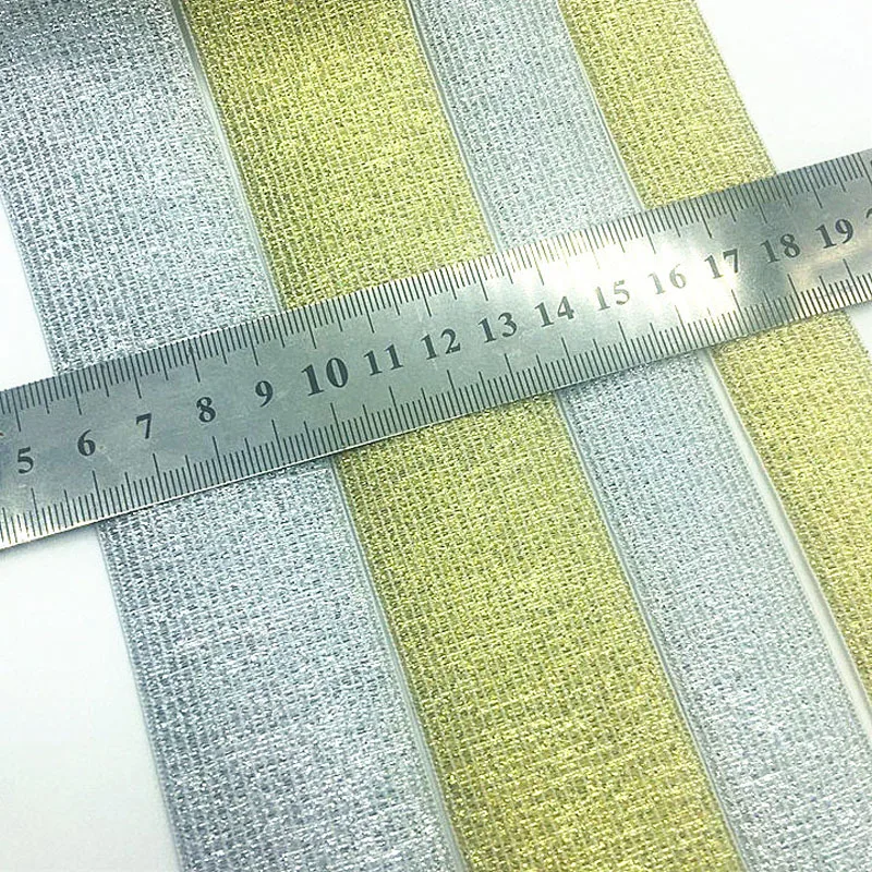 Золотистые и Серебристые блестящие прозрачные эластичные ленты лента для штанов