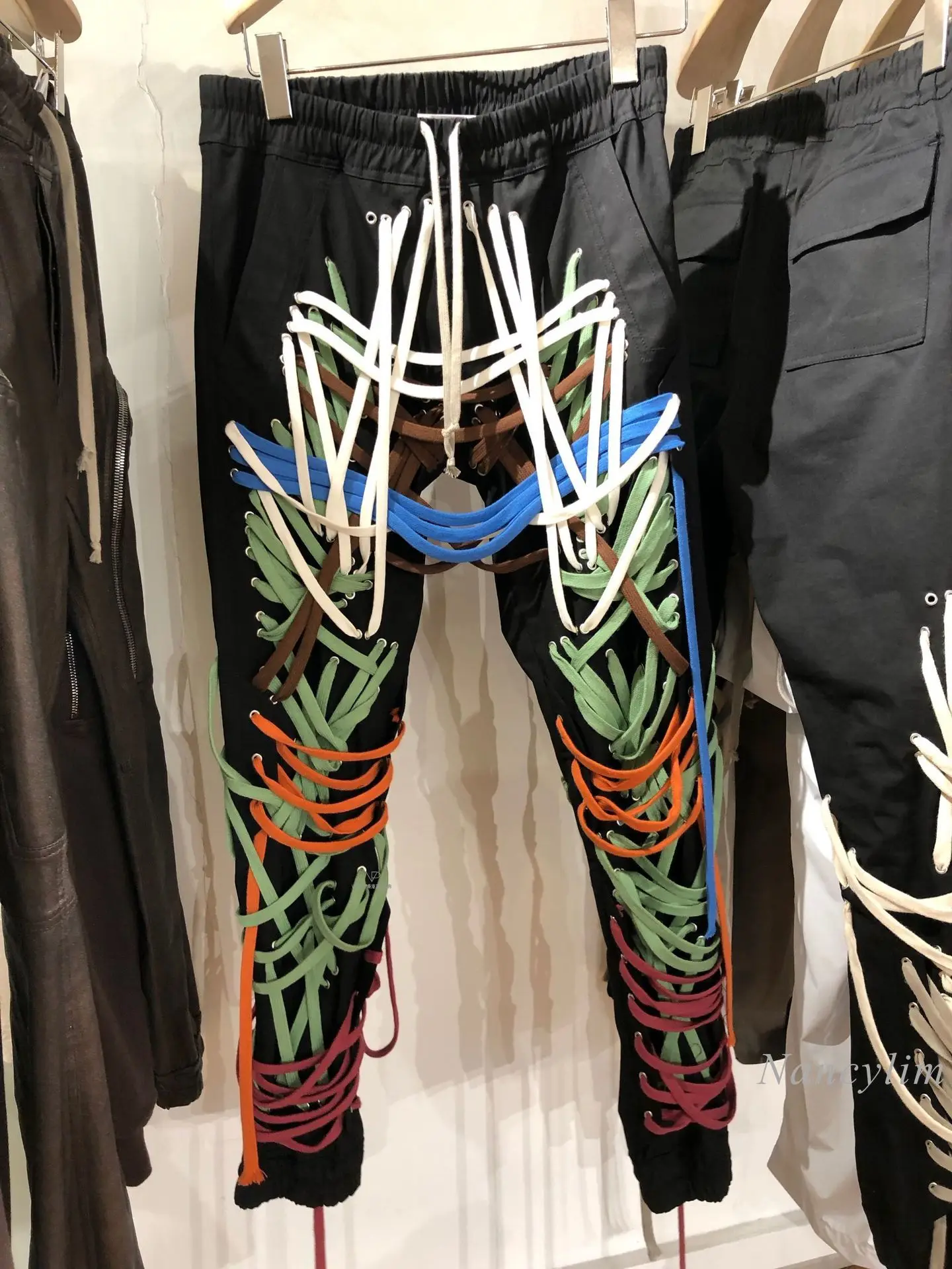 Plus Size Women's Pants Handmade Bandage Trouser High Waist Casual Slim Pants Female Summer Autumn Streetwear Fashion Tide