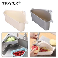 tpxckz triangular sink strainer drain fruit vegetable drainer basket suction cup sponge rack storage kitchen sink filter shelf