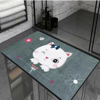 animal shaped flocking cartoon floor bath mat household toilet entrance door water absorbing non slip carpet rug