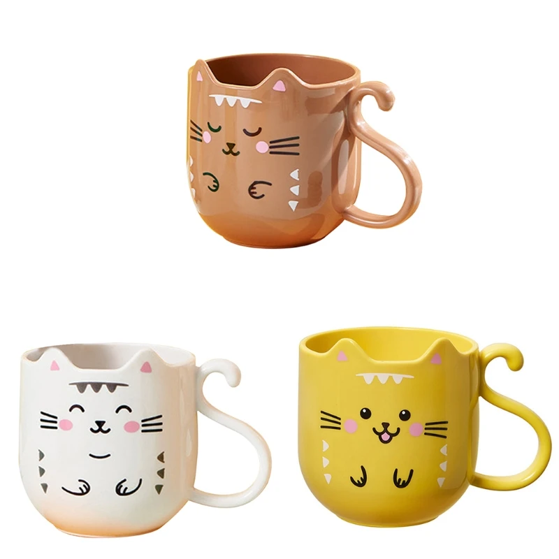 

Bathroom Tumbler Thicken Children Creative Cartoon Cat Cute Mouthwash Cup G99A