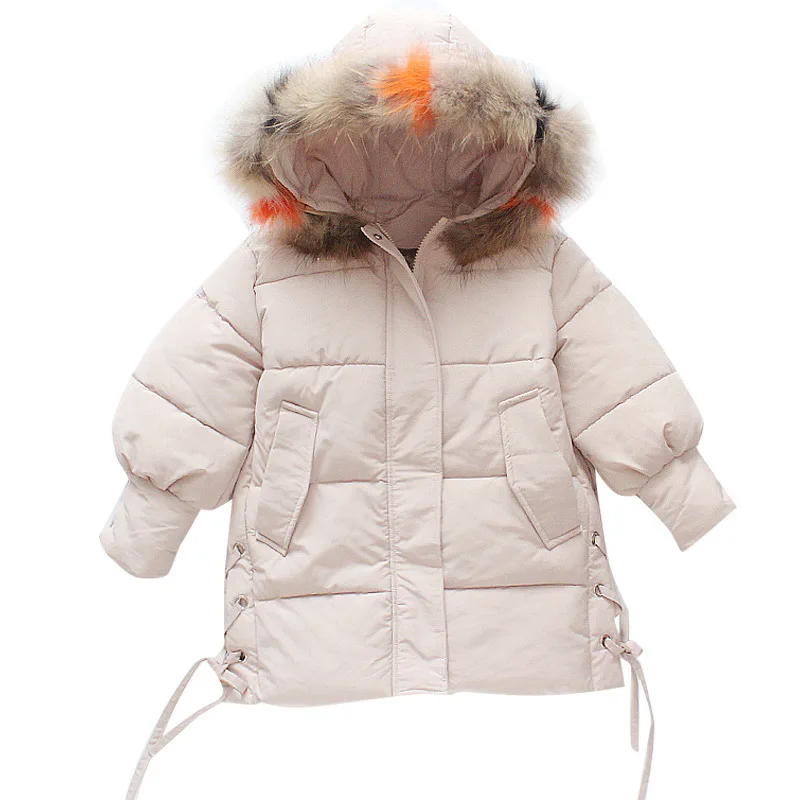

Children Winter Thick Warm Jackets for Girls Cotton Long Coat Parka Kids Solid Thick Outerwear Hooded Girl Kids Winter Clothes