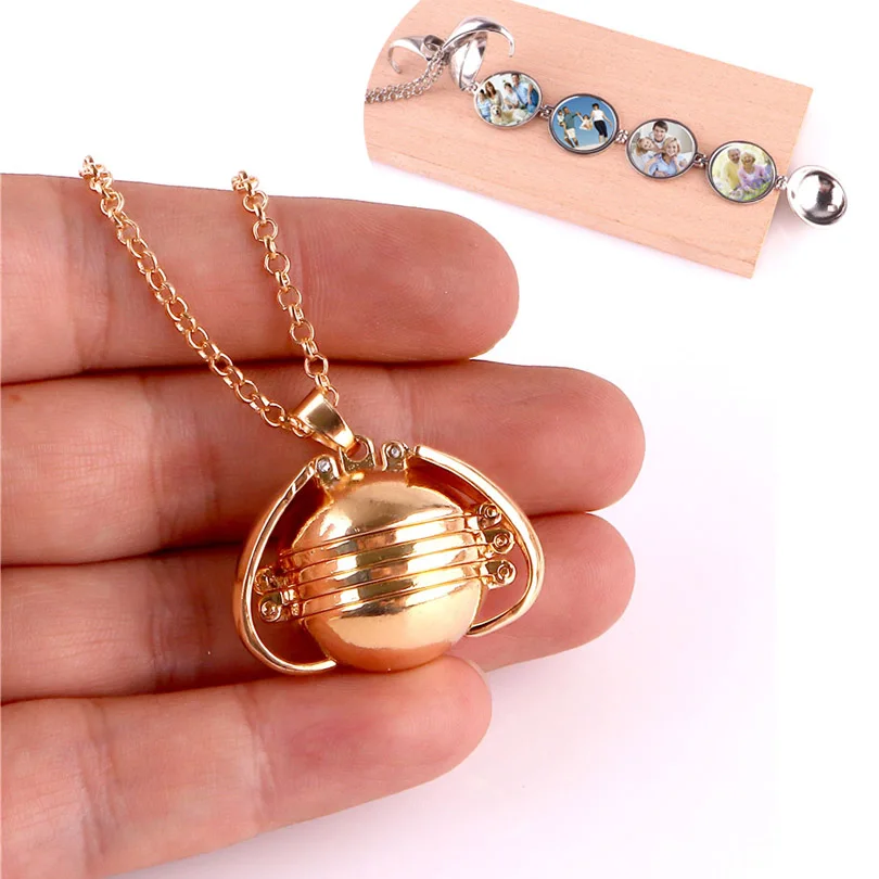 

4 Photo Pendant Jewelry DIY Flash Memory Angel Wings Locket Necklace Fashion Women Romantic Gift