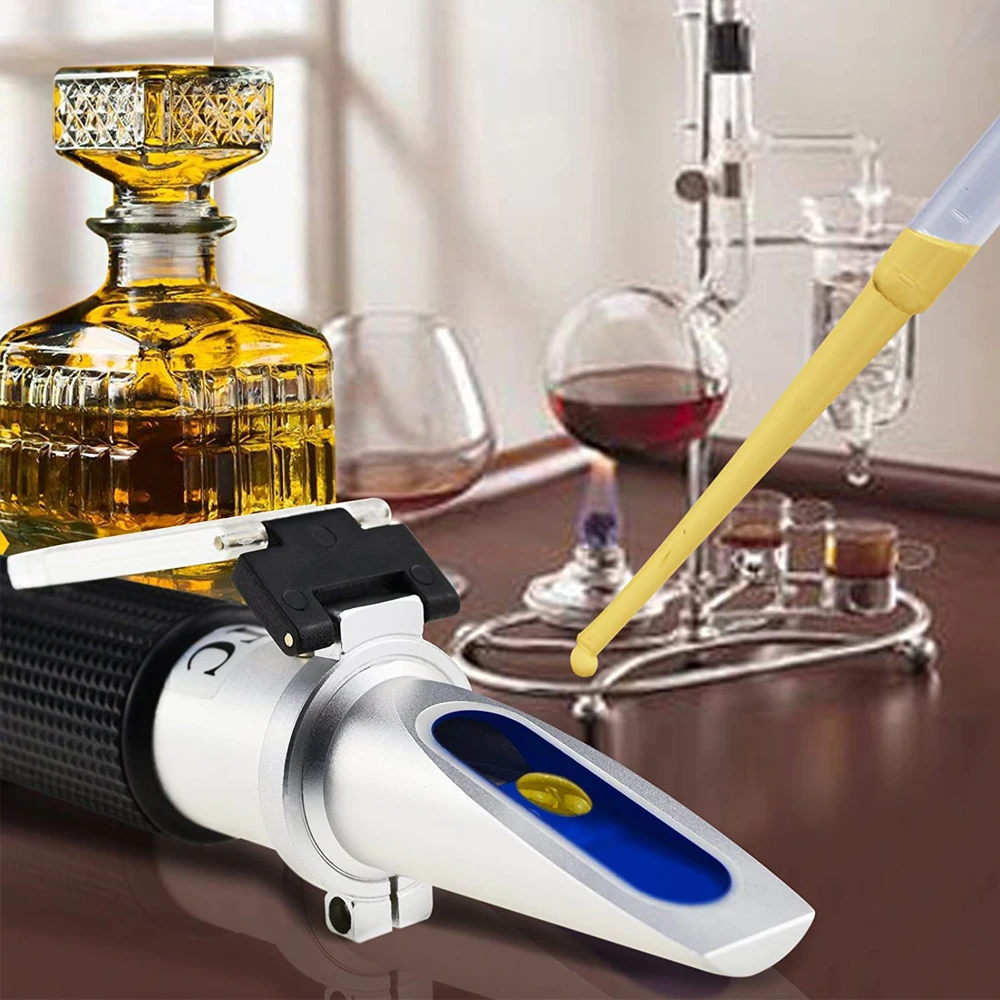 

3 In 1 Grape & Alcohol Refractometer Portable Hand Held Brix Sugar Tester 0-25%Vol 0-40%Brix 0-22 Baume Wine Refractometer