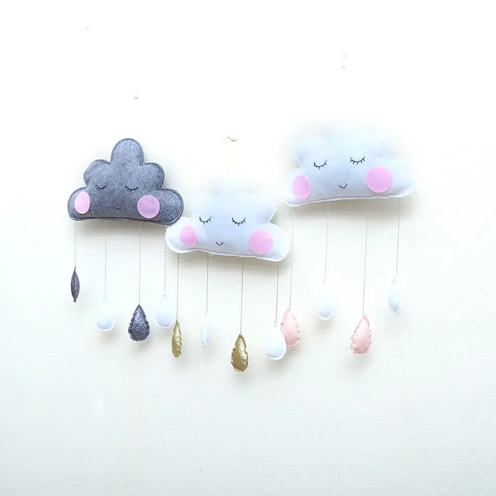 Настенный декор в скандинавском стиле милые улыбающиеся облака украшение для
