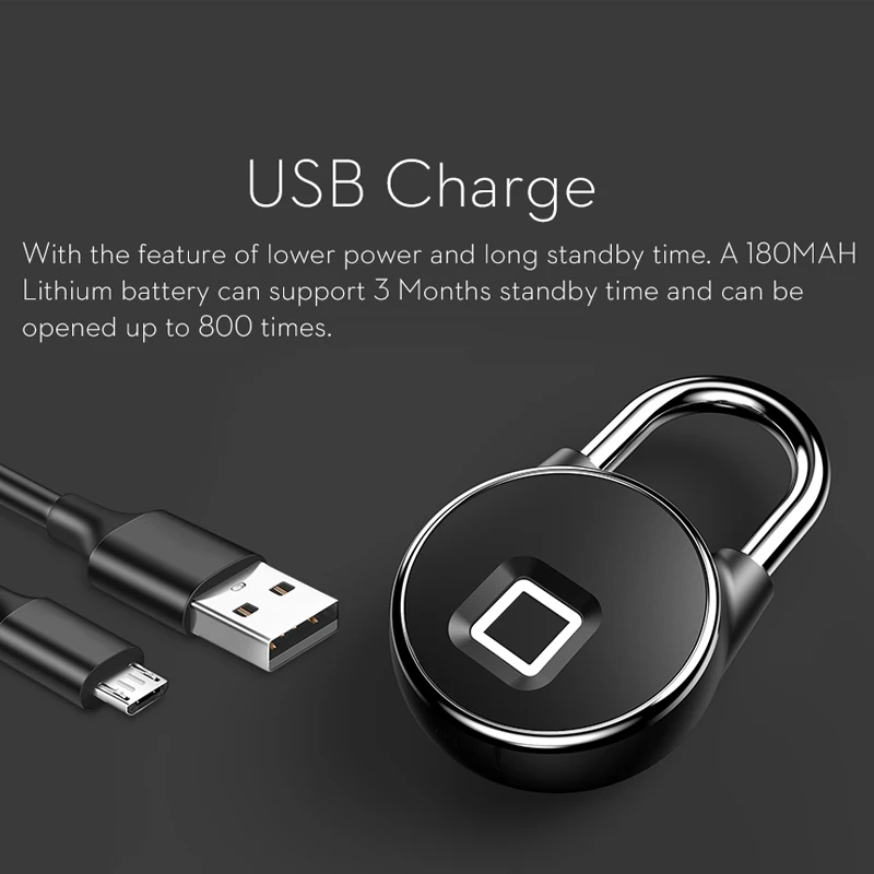 Tuya/Smart life APP отпечаток пальца навесной замок без ключа USB перезаряжаемый дверной