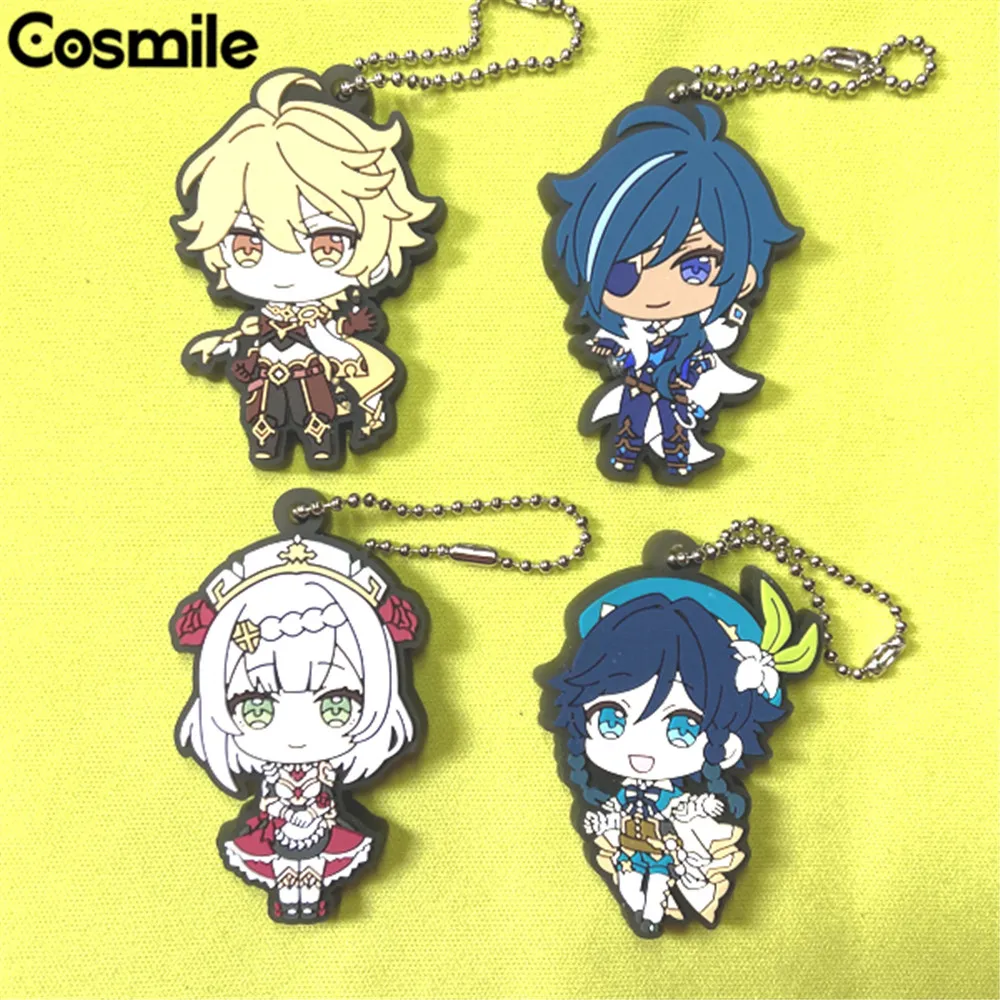 

CoSmile Genshin Impact Venti Kaeya Rubber Pendant Keychain Keyring Strap Cute Cosplay Limited Gifts C