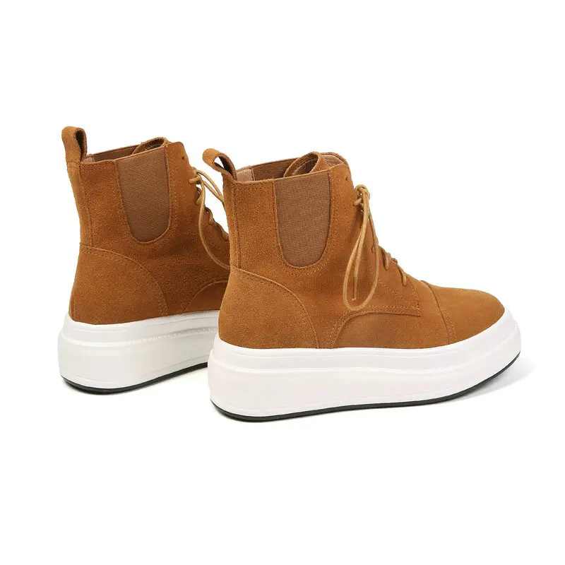 QUTAA/2020 г. Ботильоны женская обувь на танкетке среднем каблуке зимняя повседневная