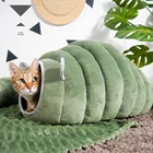 Зимний складной плюшевый домик для кошек, милый стиль, кровать для кошек, гнездо для домашних питомцев, коврик для питомца, Smalarm, пещера, спальный мешок
