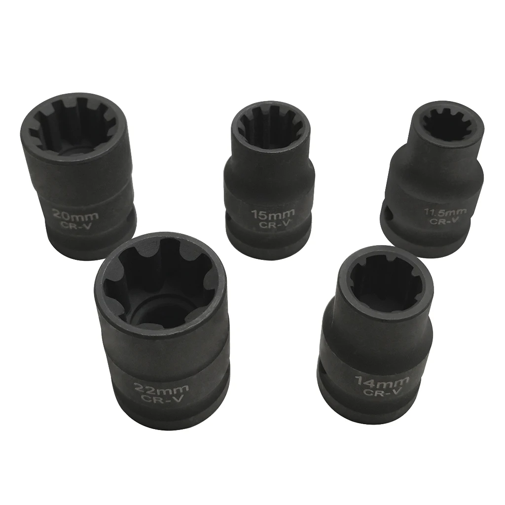 

MagiDeal 5 шт./компл., стальной тормозной суппорт, розетки 1/2 ", Квадратный привод для Porsche