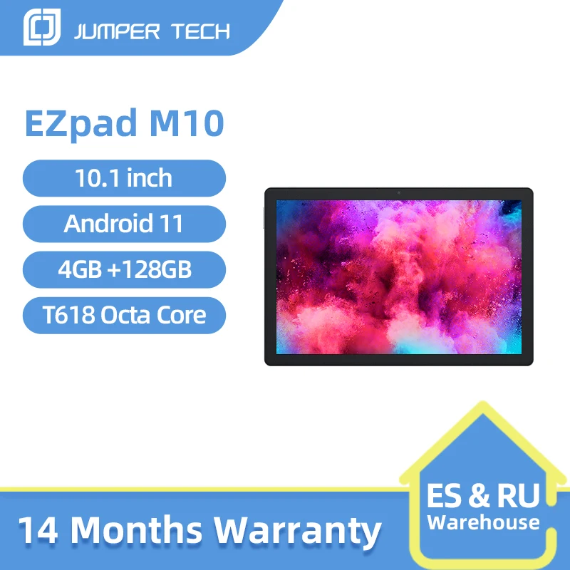 

Jumper EZpad M10 10.1 inch Tablet Android 11 UNISOC T618 Octa Core 4GB RAM 128GB ROM Tablets PC 4G Network Dual Wifi Type-C