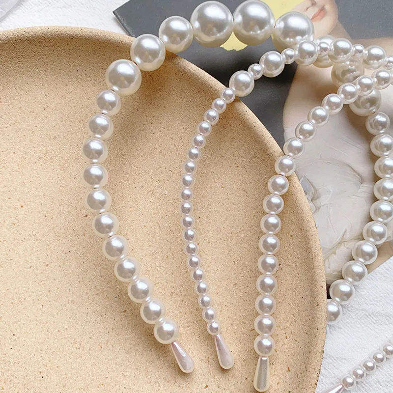 

2021 New Women Elegant Full Pearls Hairbands Sweet Headband Hair Bundle Lady Hair Hoops Fashion Accessories