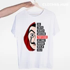 Футболка La Casa De Papel, Мужская футболка с забавным дизайном, футболки для грабителей, ТВ, Мужская футболка с коротким рукавом и бумажным домом