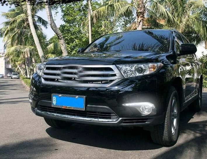 

Хромированные светодиодные дневные ходовые светильник ни DRL для Toyota Highlander Kluger 2011 2012 2013