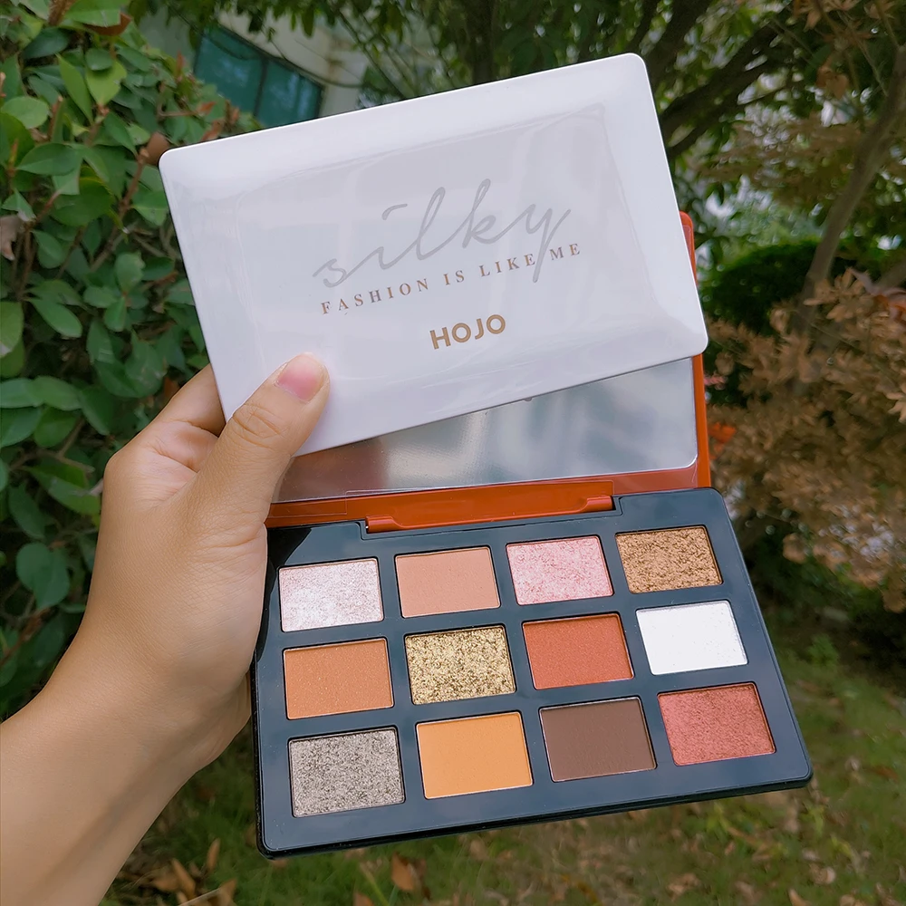 Палетка теней для век HOJO 12 цветов блестящие тени макияж глаз матовые матовых