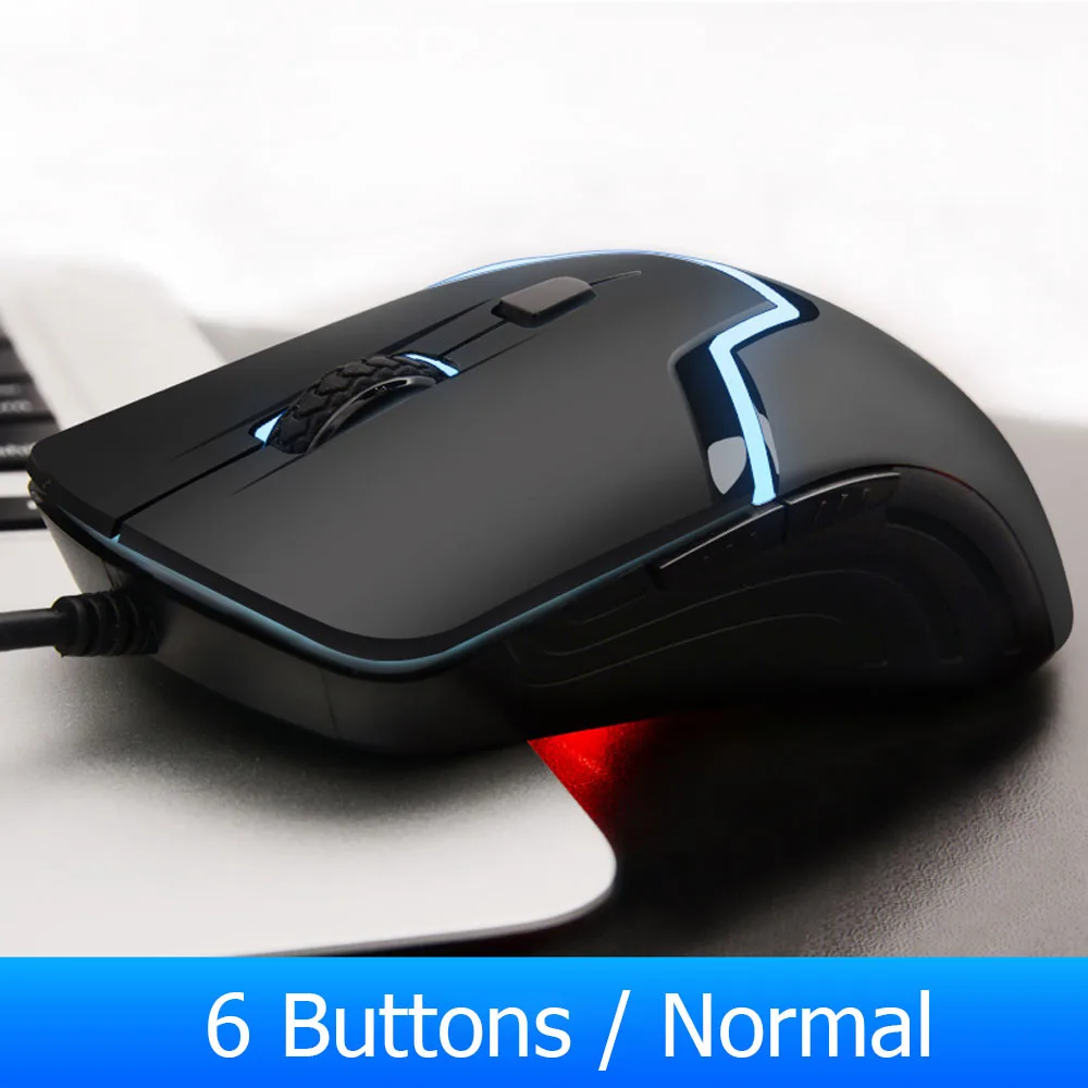 Upgraded 6 Buttons Hp игровая проводная мышь 7 цветов светодиодный светильник мышь с подсветкой 6 кнопок эргономичная регулируемая макро мышь 3200 dpi Бесшумная компьютерная мышь - Цвет: Upgraded 6 Buttons