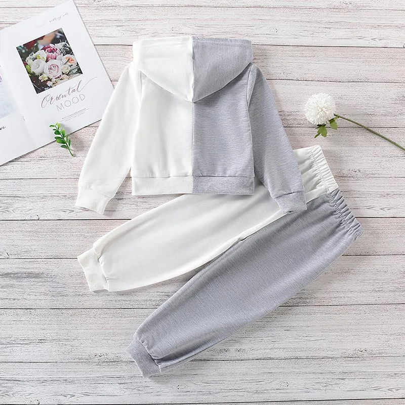 Menoea-ropa de moda para ni&ntilde;os y ni&ntilde;as, trajes de retales informales, abrigos con capucha para beb&eacute; y pantalones, trajes de 2 a 6 a&ntilde;os, Oto&ntilde;o, 2 uds.-3