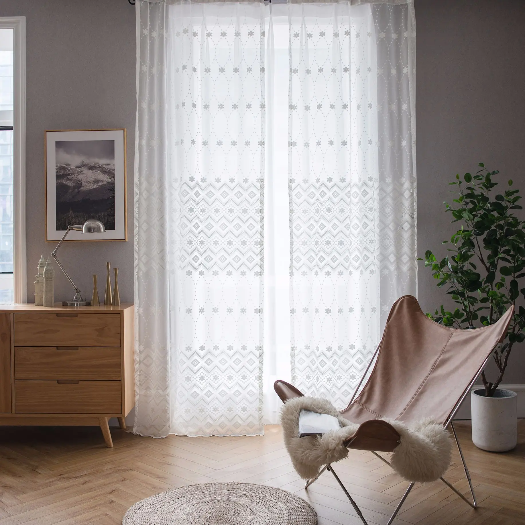 Modern Simple Curtains for Living Room Pure Colored Jacquard Bedroom Tulle Window | Дом и сад