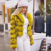 2021 new winter womens jackets real natural fox fur coat thick warm hot body genuine fur silm outwear with collar