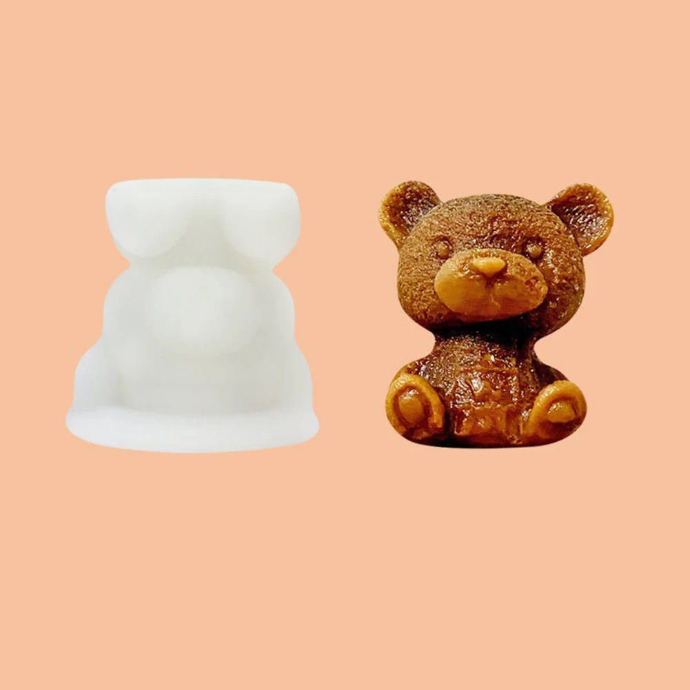 

3D Ice Cube Maker Little Teddy Bear Shape Chocolate Cake Mould Coffee Milk Tea Ice Cream Whiskey DIY Wine Cocktail Silicone Tool