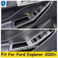 car door armrest window glass lift button control panel cover trim for ford explorer 2020 2022 stainless steel abs interior
