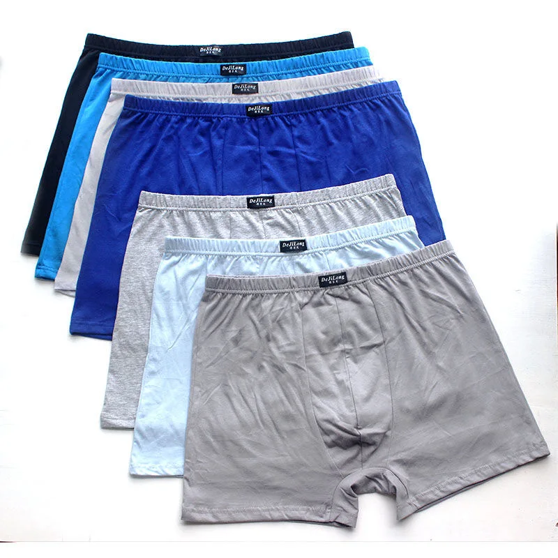 

5pcs/Lot 6XL 5XL Large Size High waist Underpants Men'S Boxers 100% Cotton Shorts Men Shorts Breathable Underwear Random colour