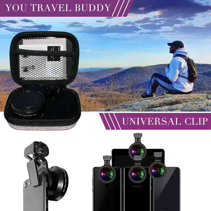 Широкоугольный объектив Hd для телефона с большой апертурой 52Uv 0.45X и