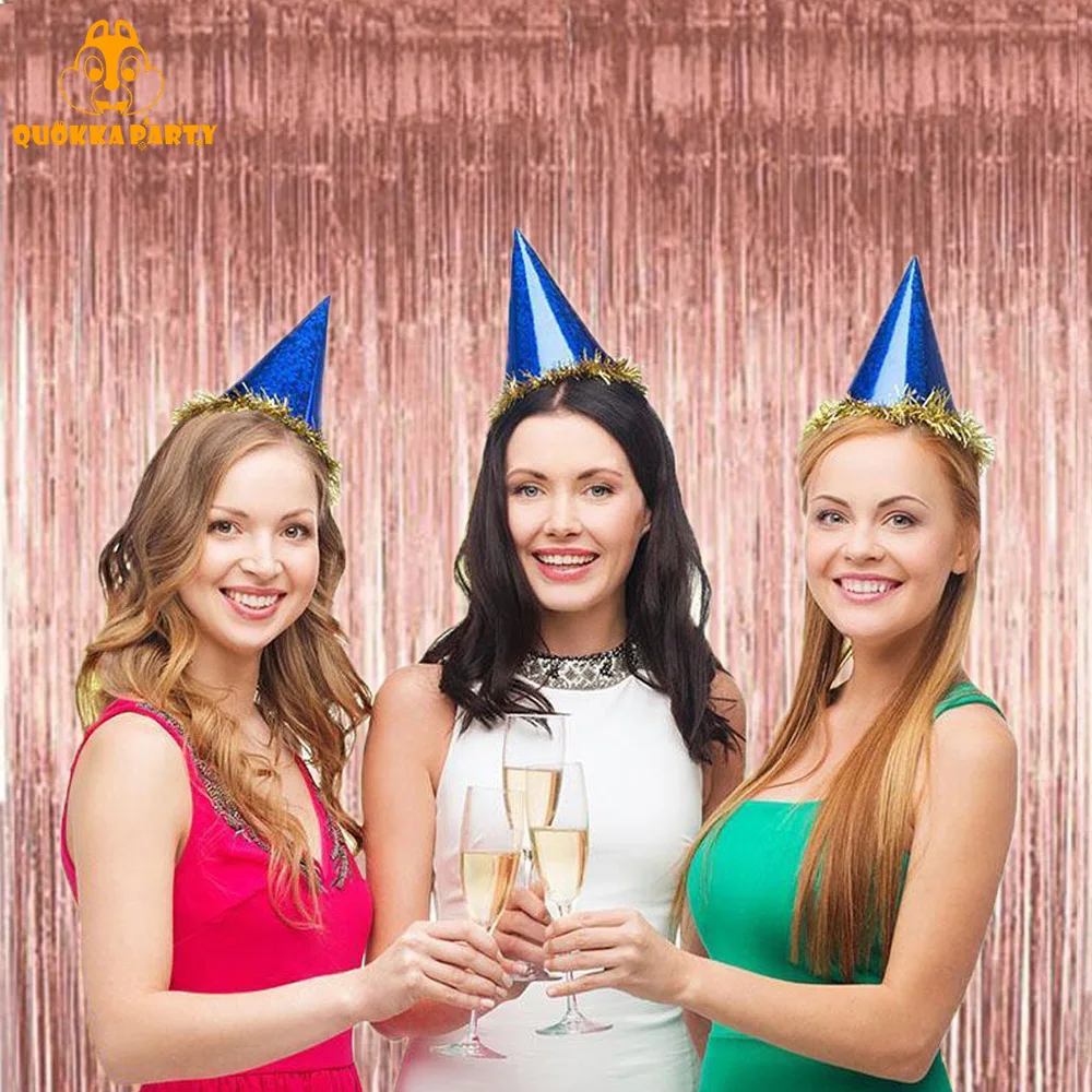 2 шт. м украшение для вечеринки свадьбы фон фольга занавеска дождя девочек