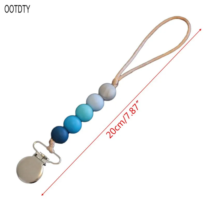 

Baby Boys Girls Pacifier Chain Silicone Bead Teething Emboss Toy Infants Soother