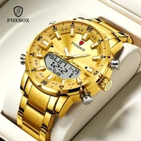 lige men watch foxbox brand luxury dual display quartz wrist watches for men sport waterproof chronograph relogio masculino 2022
