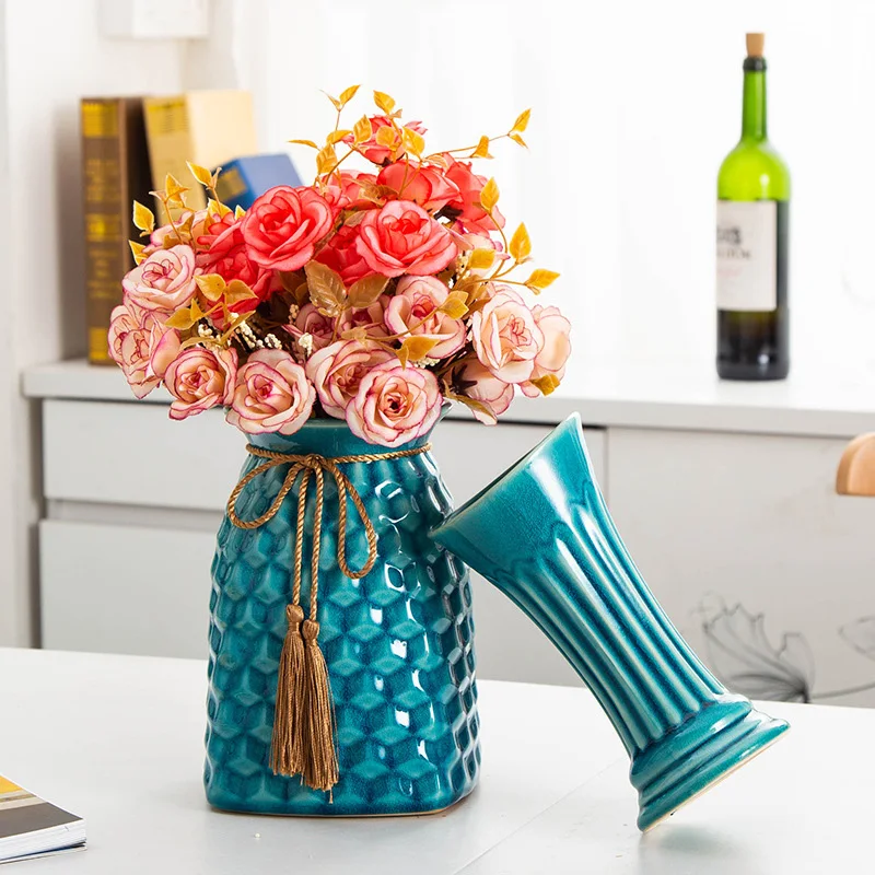 Винтажная глазурованная керамика с трещинами ваза для цветов художественные