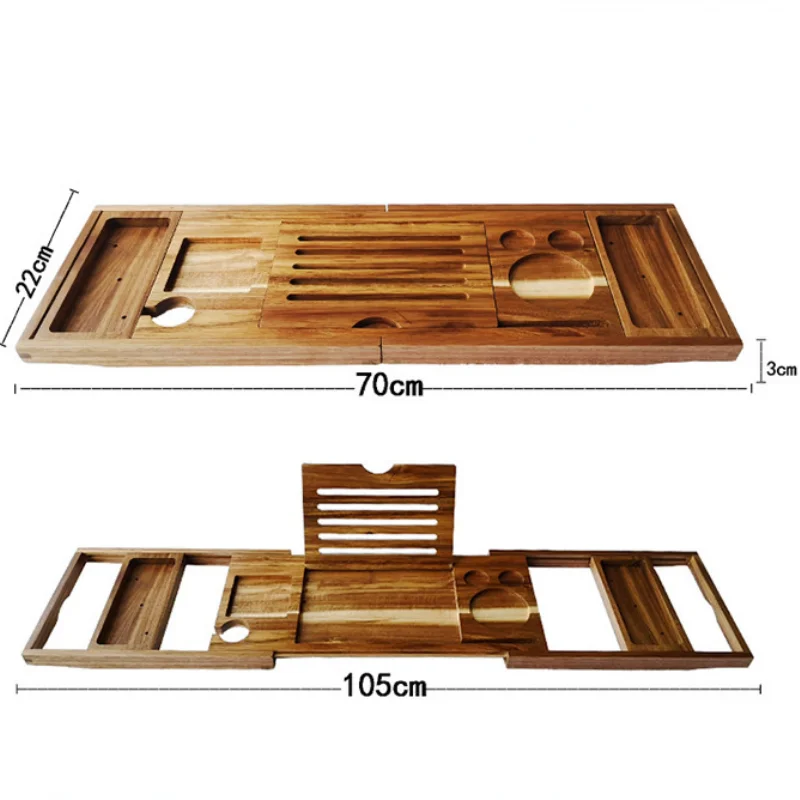 adjustable home spa wooden bath tray bamboo handmade bathtub caddy organizer rack bathroom accessories bathtub rack stand holder free global shipping