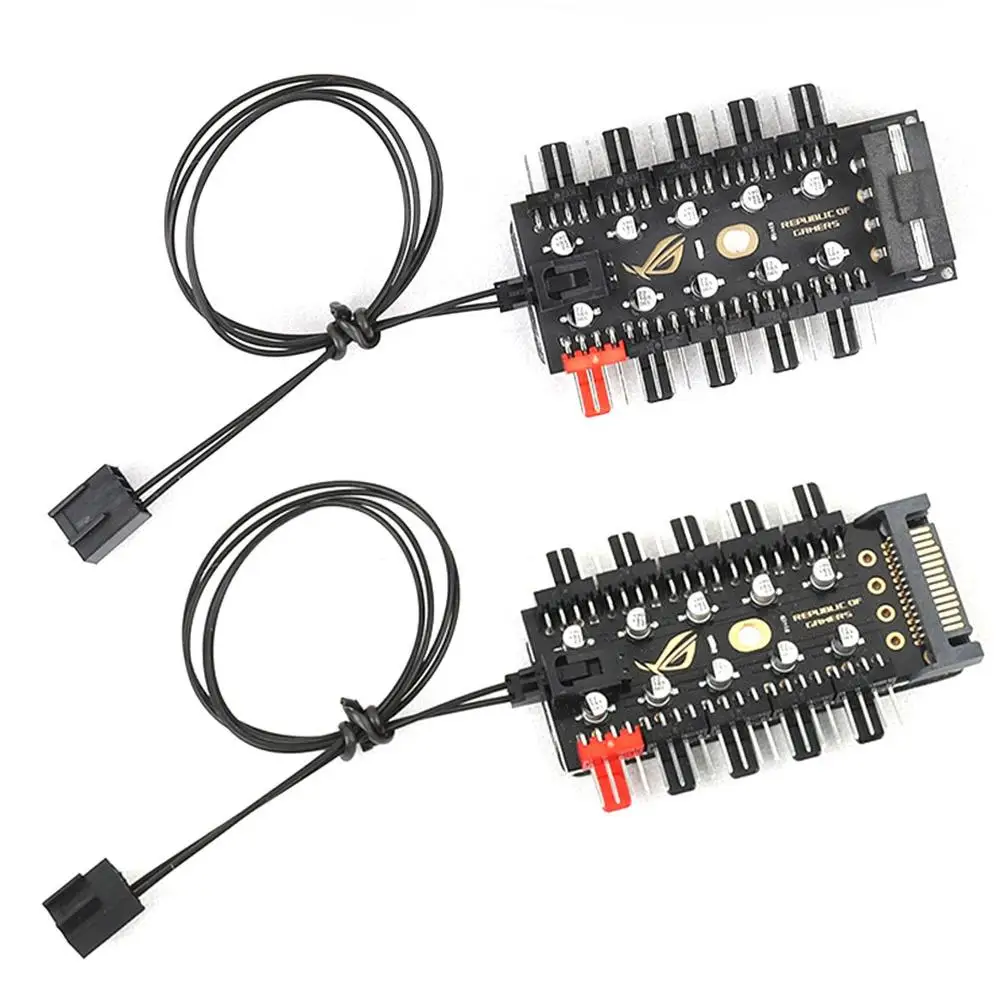 

Motherboard 1 to 10 4 Pin PWM Cooling Fan HUB Splitter Extension 12V SATA Power/Large 4D port Supply PC Speed Controller Adapter