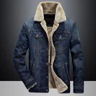 Зимние теплые джинсовые парки, джинсовая куртка, Мужская хлопковая утепленная Повседневная Ретро-куртка с меховым воротником, ковбойская флисовая куртка, Женское пальто размером 6XL