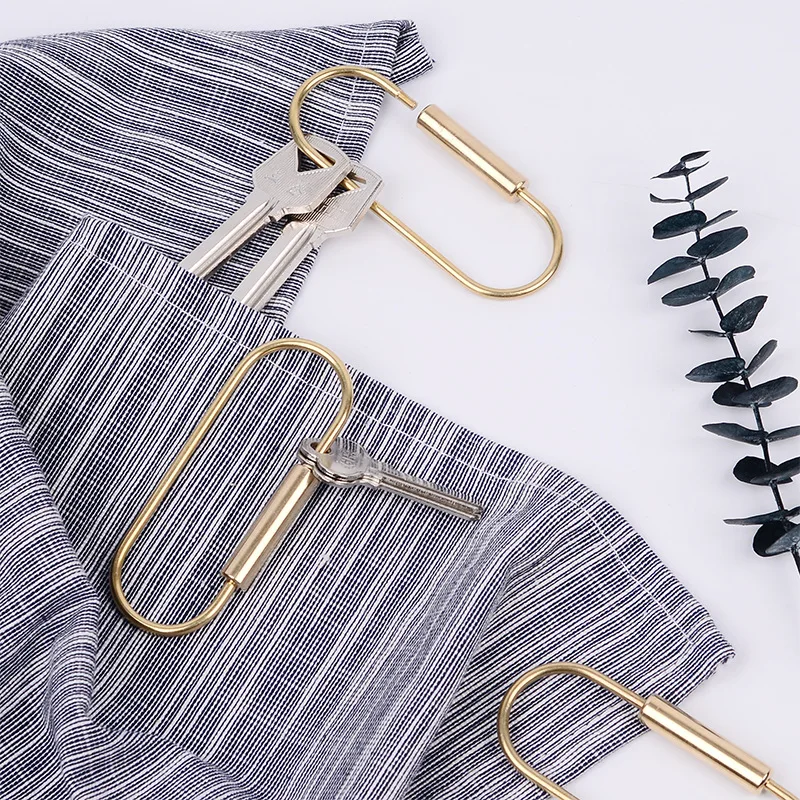 Латунный брелок EDC с замком золотой карабин для кемпинга снаряжение выживания