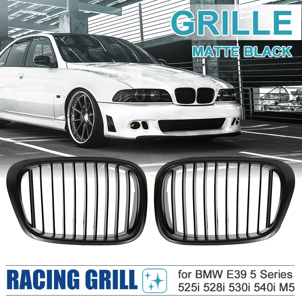 X Autohaux матовый черный фронт почек Гоночная рама решетки гриль для 1997 2003 BMW E39 5