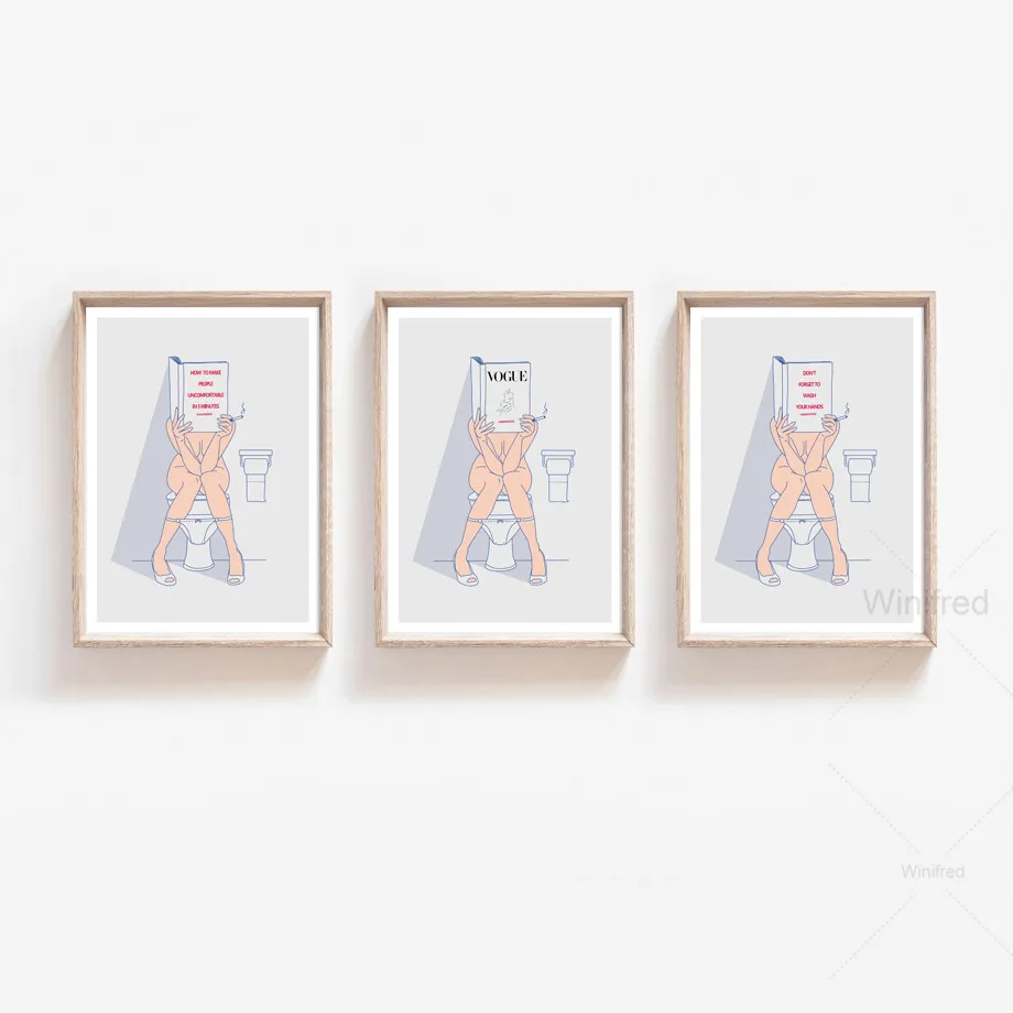 Настенный постер для туалета Vogue художественный принт декора ванной комнаты